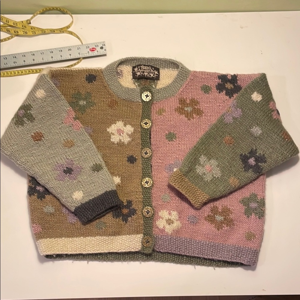 Handmade Floral Knit Cardigan